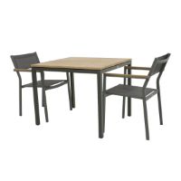Billede af Mandalay Toscana Havebord L: 82 cm og 2 Elba Havestole - Olivengrøn 