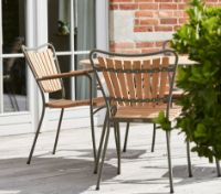 Billede af Mandalay Marguerit Havebord Ø120 cm Inkl. 4 Havestole Havemøbelsæt - Olivengrøn/Teak 