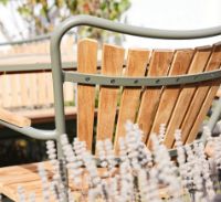 Billede af Mandalay Marguerit Havebord Ø140 cm Inkl. 6 Havestole Havemøbelsæt - Olivengrøn/Teak 