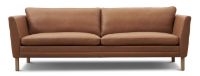 Billede af Mogens Hansen MH 2301 3-personers Sofa (2-delt) L 222 cm - Gefion Semianilin Læder/Cognac nr. 15/Sæbebehandlet Eg