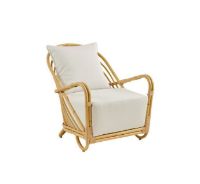 Billede af Sika-Design Charlottenborg Exterior Loungestol H: 74 cm - Natural Alu-Rattan/Tempotest White