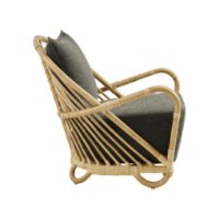 Billede af Sika-Design Charlottenborg Exterior Loungestol H: 74 cm - Natural Alu-Rattan/Tempotest Mocca