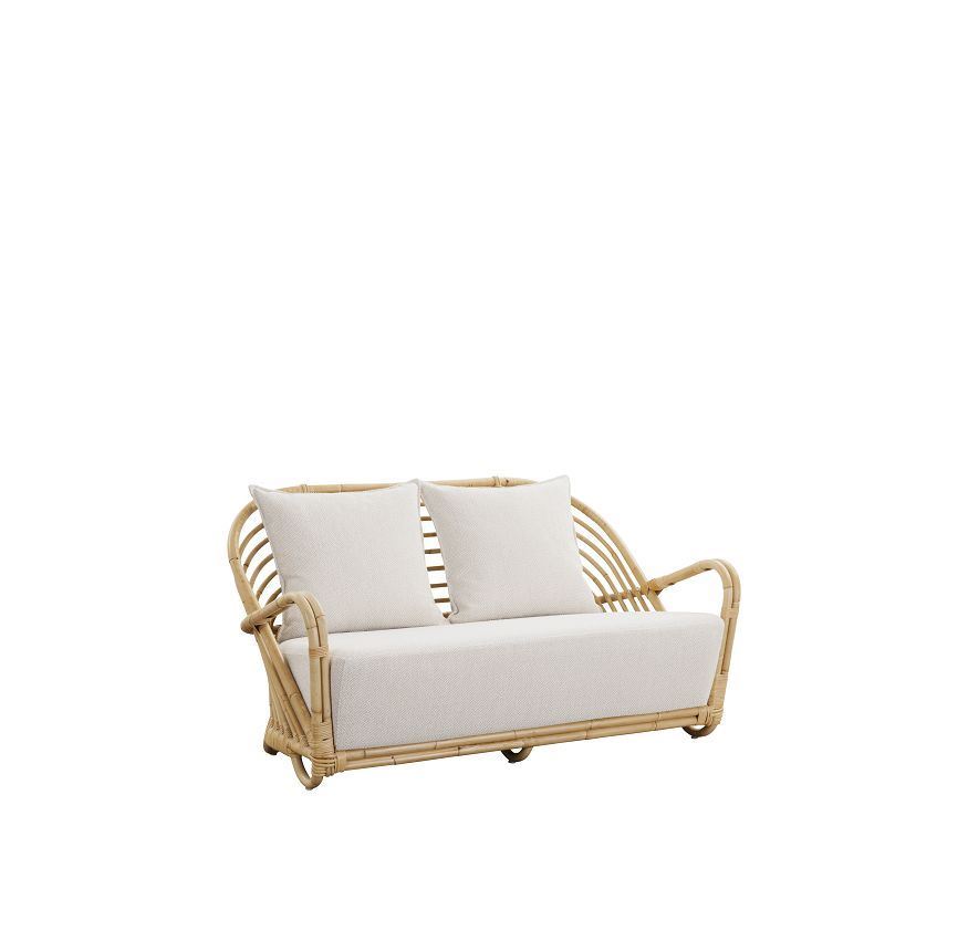 Billede af Sika Design Charlottenborg Exterior 2-Pers. Sofa B: 136 cm - Natur Alu-Rattan/Tempotest White
