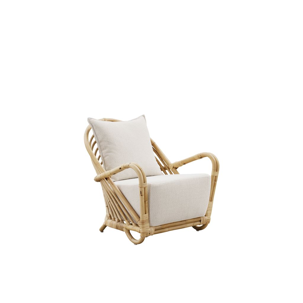 Billede af Sika-Design Charlottenborg Lænestol H: 74 cm - Natural Rattan/Tempotest White