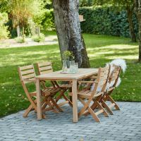 Billede af Mandalay Cambridge L: 140 cm og 4 Dian Foldestole med Armlæn - Teak 