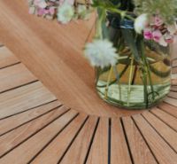 Billede af Mandalay Marguerit Bådformet Bord 200x90 cm Inkl. 6 Havestole Havemøbelsæt - Olivengrøn/Teak 