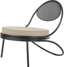 Billede af GUBI Copacabana Outdoor Lounge Chair - Black Semi Matt/Standard Lorkey Limonta
