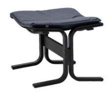 Billede af LK Hjelle Siesta Fiora Fodskammel - Black/Elmo Rustical Blue