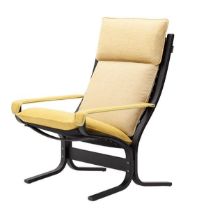 Billede af LK Hjelle Siesta Trio Lænestol Høj Med Armlæn - Black/Trio Yellow