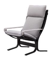 Billede af LK Hjelle Siesta Trio Lænestol Høj Med Armlæn - Black/Trio Pebble