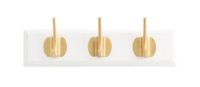 Billede af Nordal Edgy Knagerække m. 3 Knager B: 30 cm - Brass/Hvid