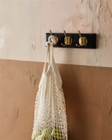 Billede af Nordal Edgy Knagerække m. 3 Knager B: 30 cm - Brass/Sort