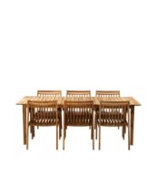 Billede af FDB Møbler Sammen Havemøbelsæt M2 Bord + 6 stk. M1 Stole - Teak FORUDBESTIL: MARTS 2026