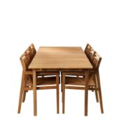 Billede af FDB Møbler Sammen Havemøbelsæt M2 Bord + 6 stk. M1 Stole - Teak FORUDBESTIL: MARTS 2026