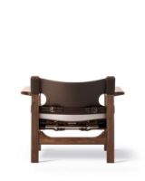 Billede af Fredericia Furniture 2226 Den Spanske Stol af Børge Mogensen - Mørkebrun Læder/Valnød