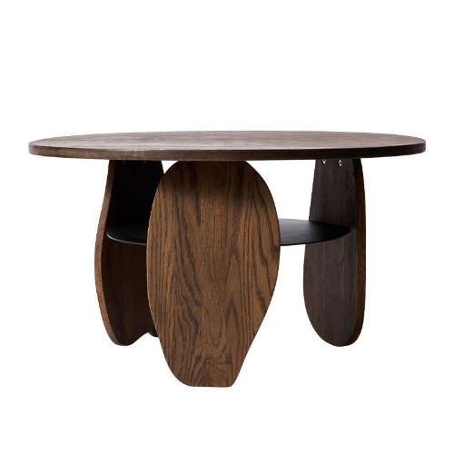 Muubs Sofabord Ishi Ø: 80 cm - Mørk Olie Eg/Metal
