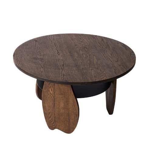 Muubs Sofabord Ishi Ø: 80 cm - Mørk Olie Eg/Metal