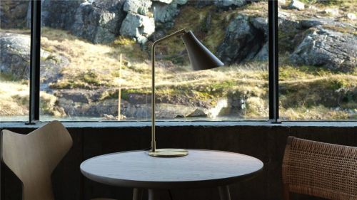 Rubn Miller Bordlampe H: 54 cm - Messing/Umbra Grey