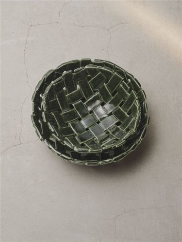 Ferm Living Plait Bowl Ø: 30 cm - Emerald Green