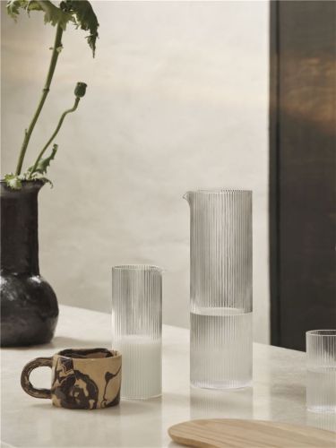 Ferm Living Ripple Water Jug H: 25,5 cm - Clear