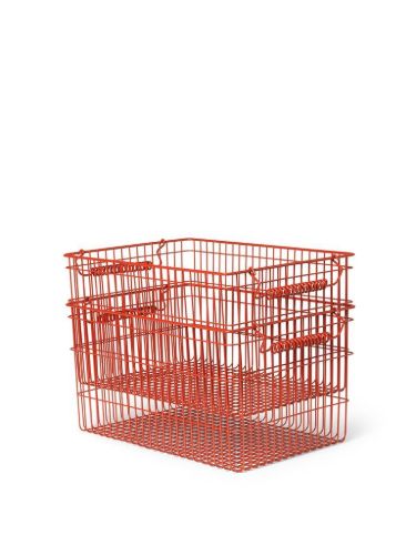 Ferm Living Cala Stackable Baskets 2 stk. - Poppy Red