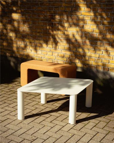 raawii Pipeline Coffee Table H: 38 cm - Pearl White