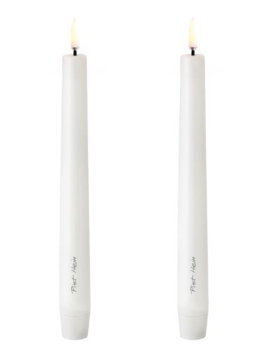 Piet Hein 2-Pak LED Taper Stearinlys H: 25 cm - Hvid