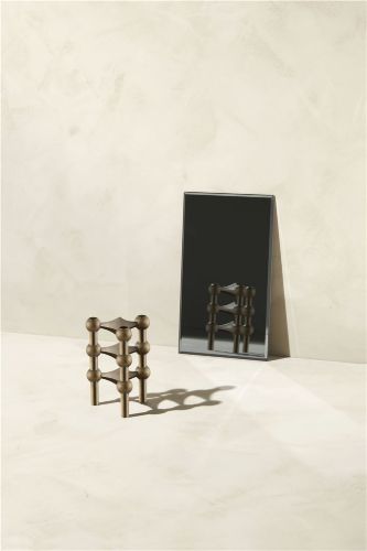 STOFF Nagel Candle Holder Set of 3 H: 6,5 cm - Bronzed Brass 