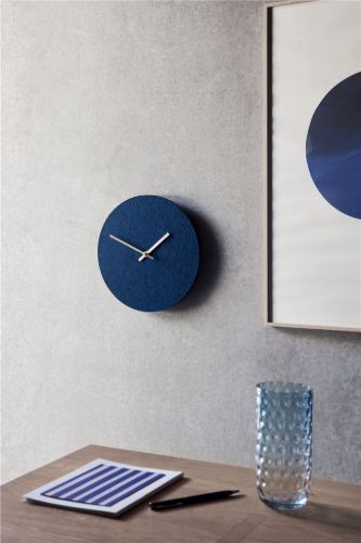 Hemverk Vægur Ø: 28 cm – Felt Dark Blue/Black