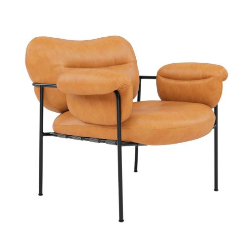 Fogia Bollo Armchair H: 71 cm - Vintage Cognac