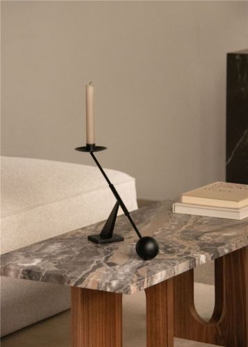 Audo Copenhagen Androgyne Lounge Table 120x45 cm - Natural Oak/Marble, Grey Galaxy 