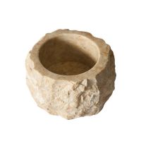 Billede af Muubs Lysestage Batu Ø: 10 cm - Creme Rustik Marmor