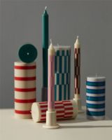 Billede af HAY Column Candle Small H: 15 cm - Off-white and red OUTLET