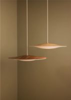 Billede af Piet Hein Sinus-Wood 550 Pendel Eg-Opal-glas LED 10,5W Ø: 55 cm - Creme Hvid textil ledning