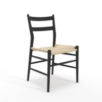Billede af Sibast Furniture No 59 Dining Chair SH: 45 cm - Sort Bøg/Papercord Webbing Nature 