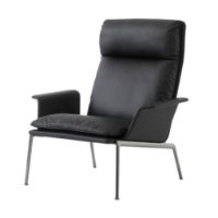 Billede af &Tradition Muno Lounge Chair m. Armlæn LN17 SH: 41 cm - Sort Læder
