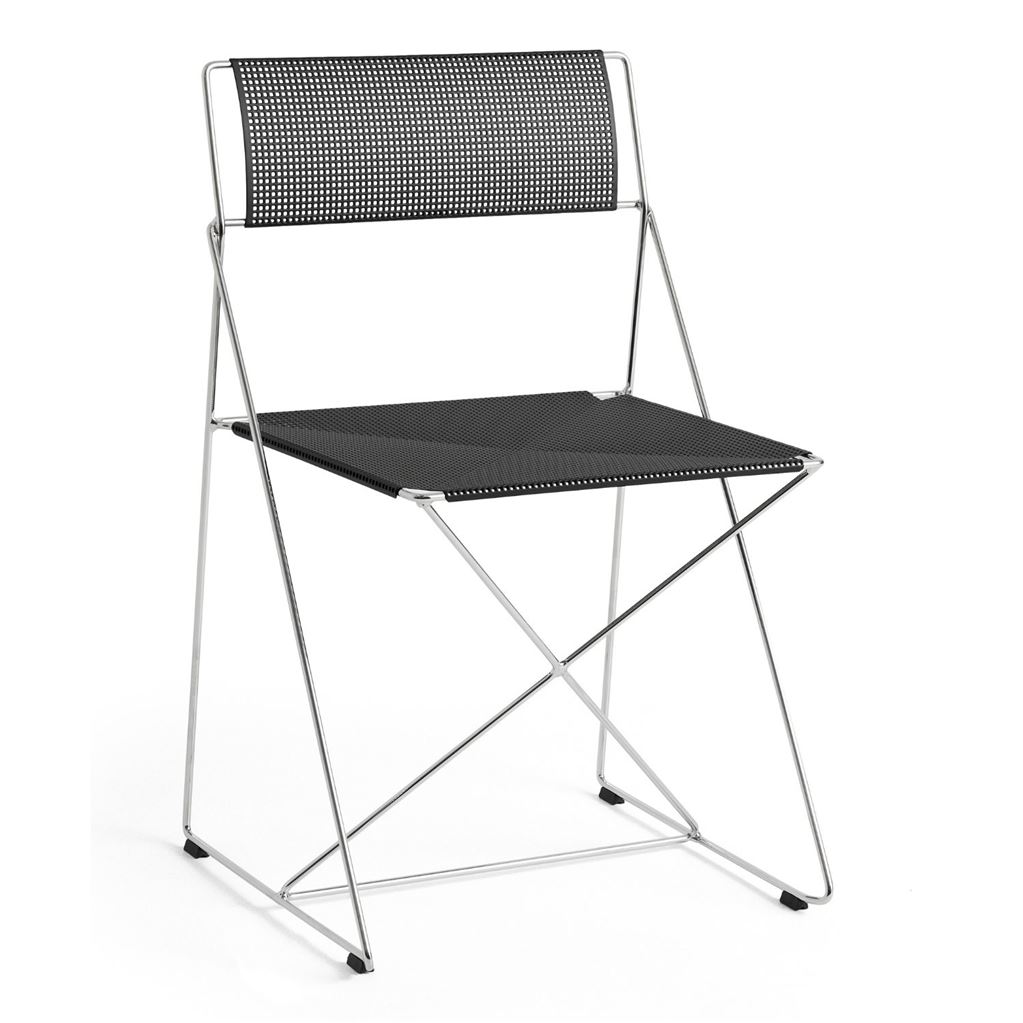 Billede af HAY X-Line Chrome Chair SH: 46 cm - Black Powder Coated Steel