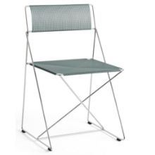 Billede af HAY X-Line Chrome Chair SH: 46 cm - Moss Green Powder Coated Steel