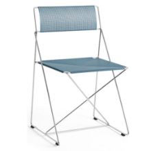 Billede af HAY X-Line Chrome Chair SH: 46 cm - Blue Powder Coated Steel