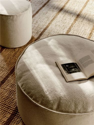 Ferm Living Aun Cotton Pouf Ø: 40 cm - Off-White 