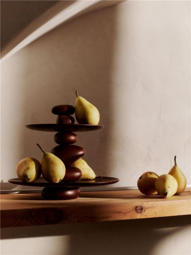 Ferm Living Pebble Dessert Stand H: 27,36 cm - Dark Brown 