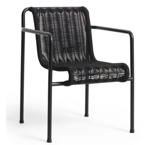 HAY Palissade Cord Dining Arm Chair SH: 45 cm - Anthracite