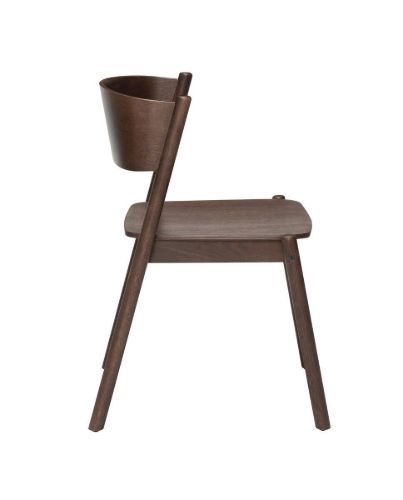 Hübsch Oblique Spisebordsstol H: 80 cm - Mørkebrun OUTLET