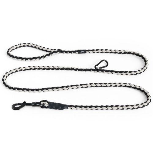 HAY Dogs Leash Braided Adjustable L: 160 cm  M/L - Black/White