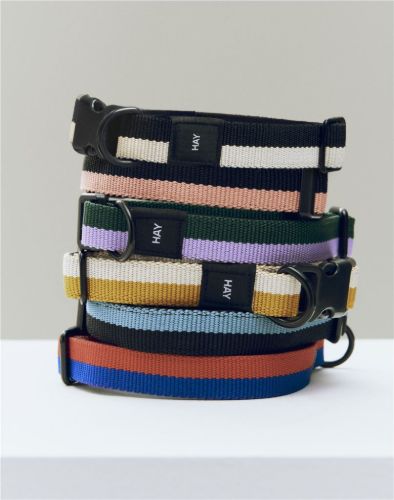 HAY Dogs Collar Flat S/M L: 45 cm - White/Black