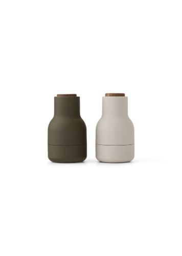 Audo Copenhagen Bottle Grinder Small 2-Pack H: 11,5 cm - Hunting Green/Beige/Walnut 