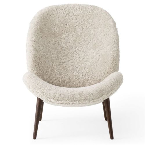 Vipp 466 Lodge Lounge Chair H: 91,5 cm - Dark Oak/Curly 09 Off-white