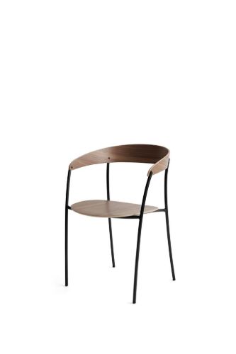 New Works Missing Armchair Chair  - Lacquered Walnut/Ultra 574 Brandy