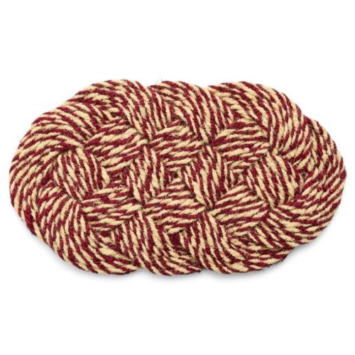 HAY Coco Door Mat Swirl 40x80 cm - Bordeaux/Off-white 