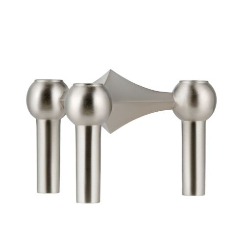 STOFF Nagel Candle Holder H: 6,9 cm - Brushed Chrome